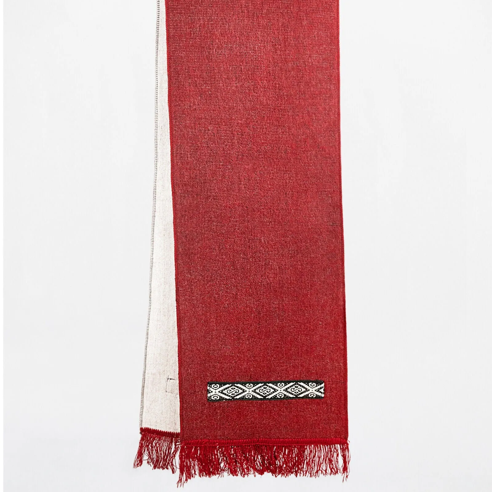 Alicia's FREE RED SCARF - Dual-Tone, Brushed Finish, Embroidery - Andean Elegance