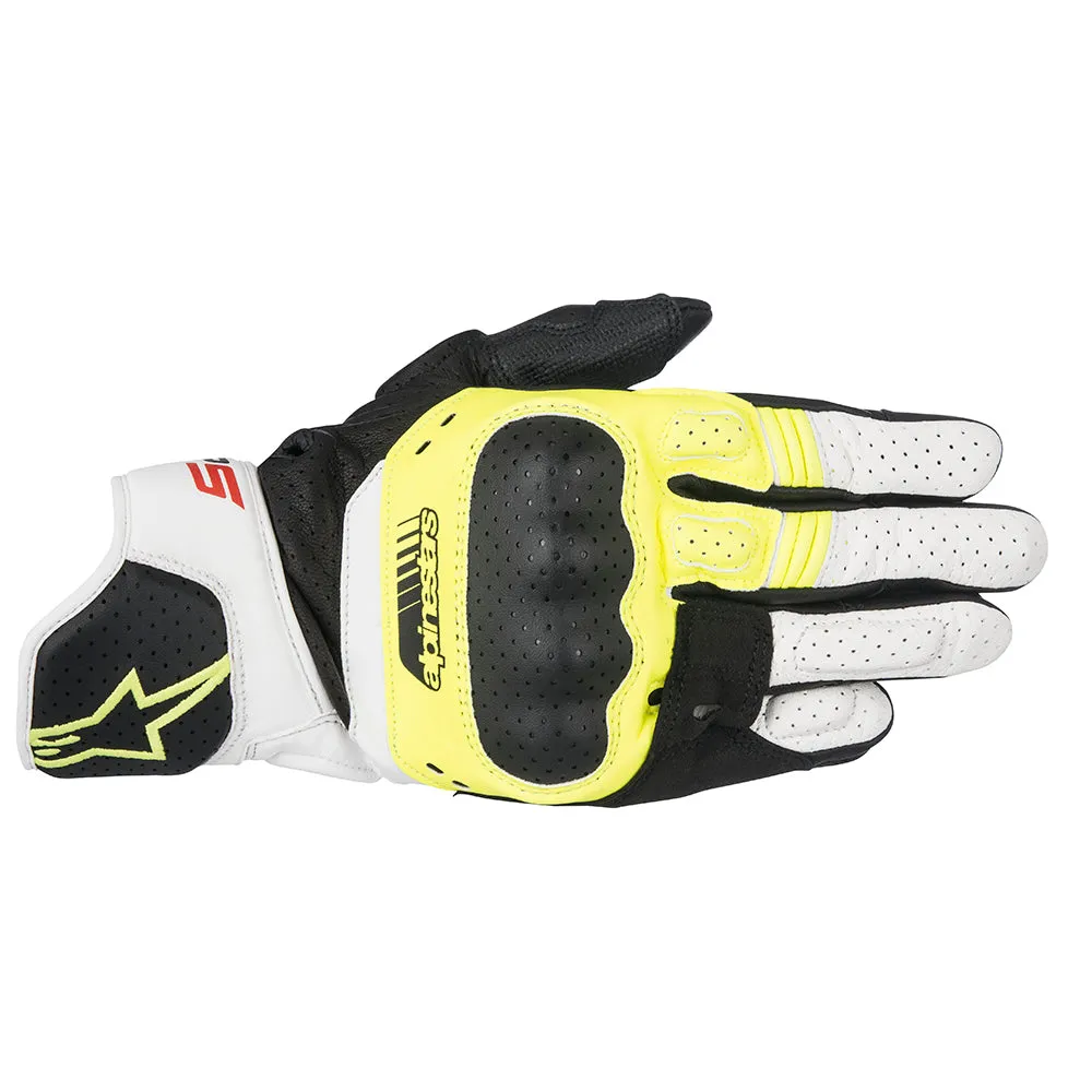 Alpinestars SP-5 Motorcycle Gloves Yellow White Red