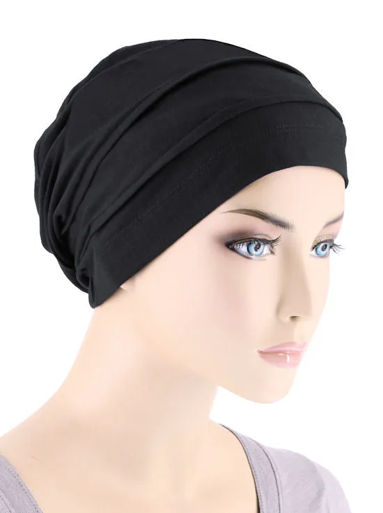 Bamboo Pleated Cap Onyx Black