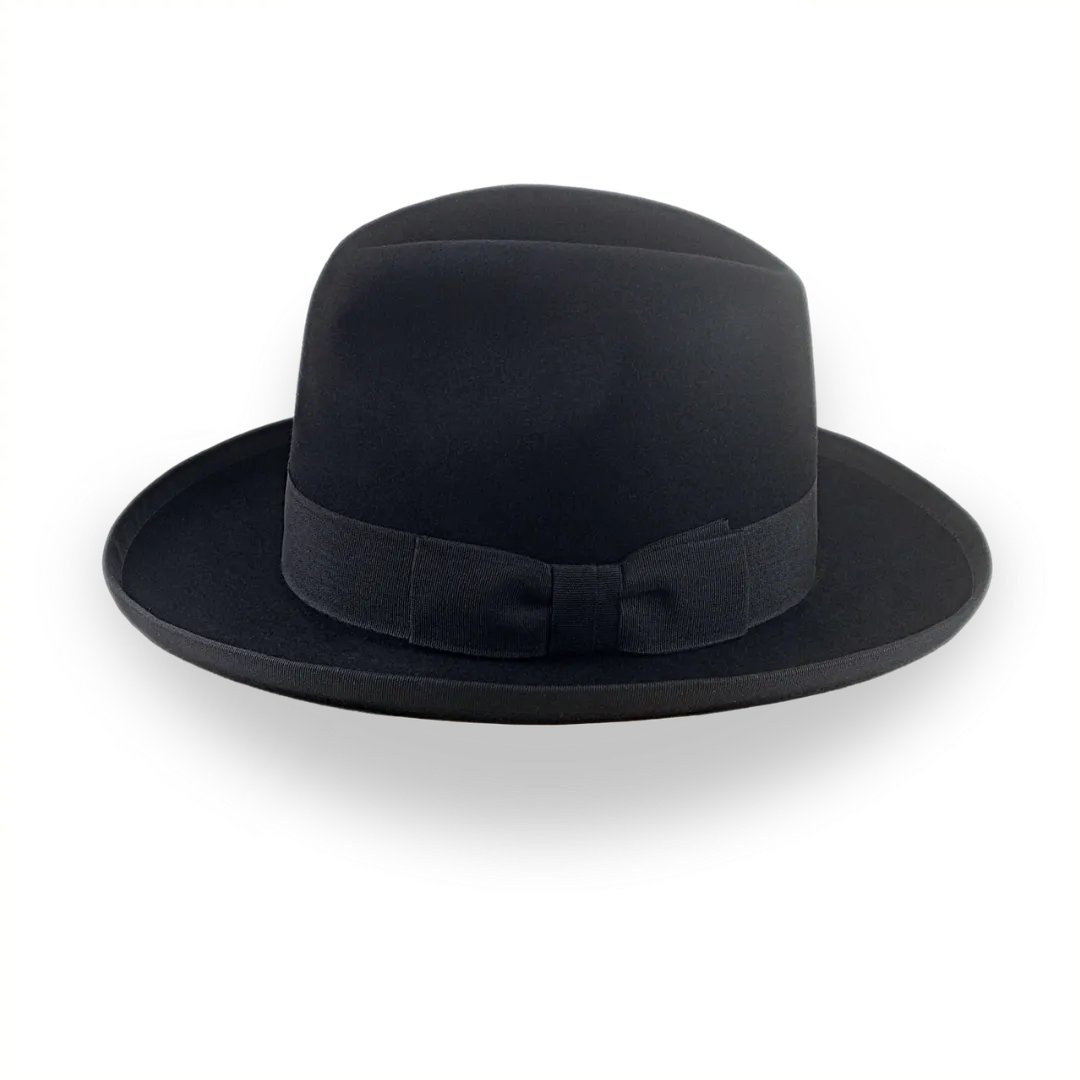 Black Homburg Fedora Hat with Classic Design | The Aerolithe