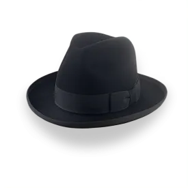 Black Homburg Fedora Hat with Classic Design | The Aerolithe