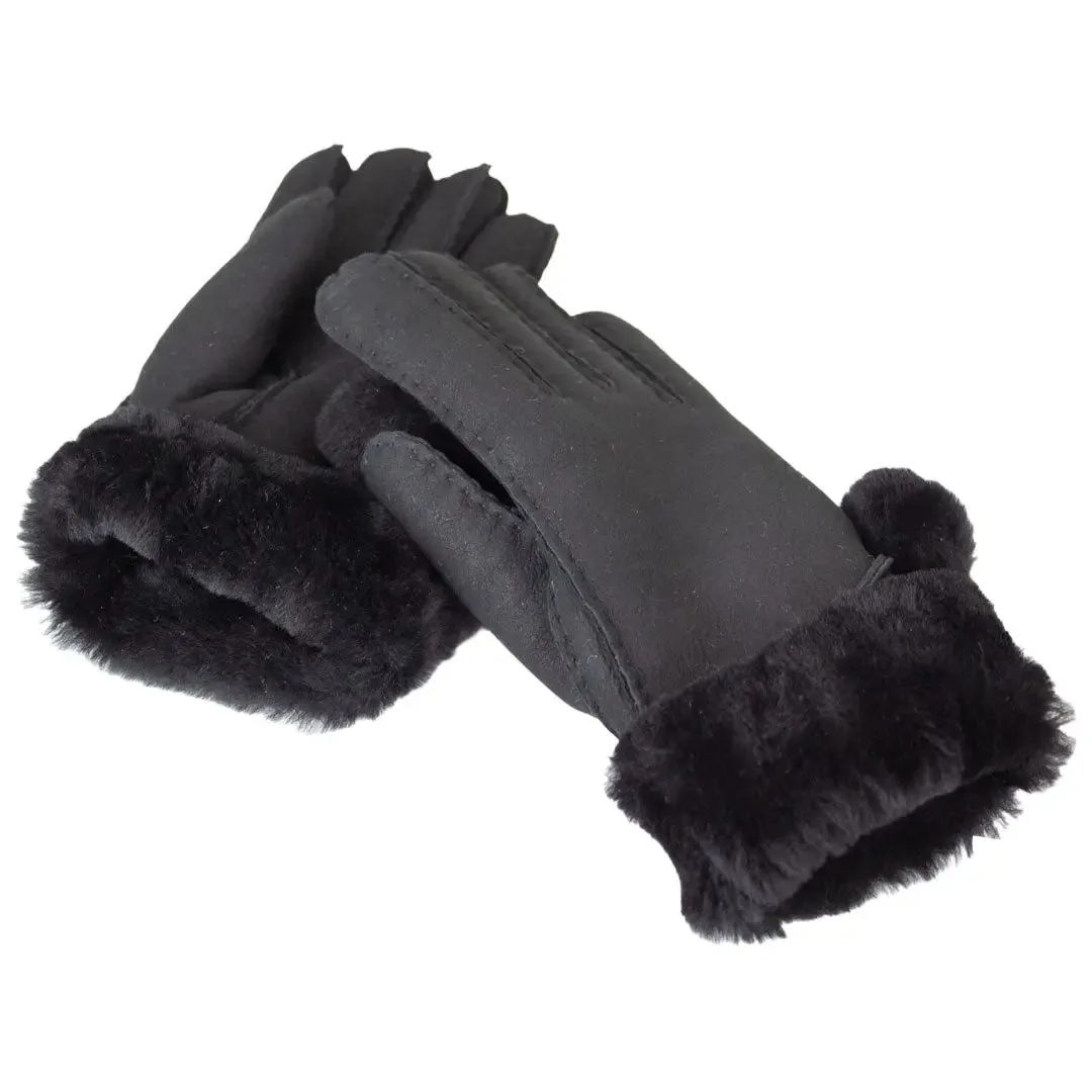 BOL Women's Pompom Hand Stitched Merino Sheepskin Gloves