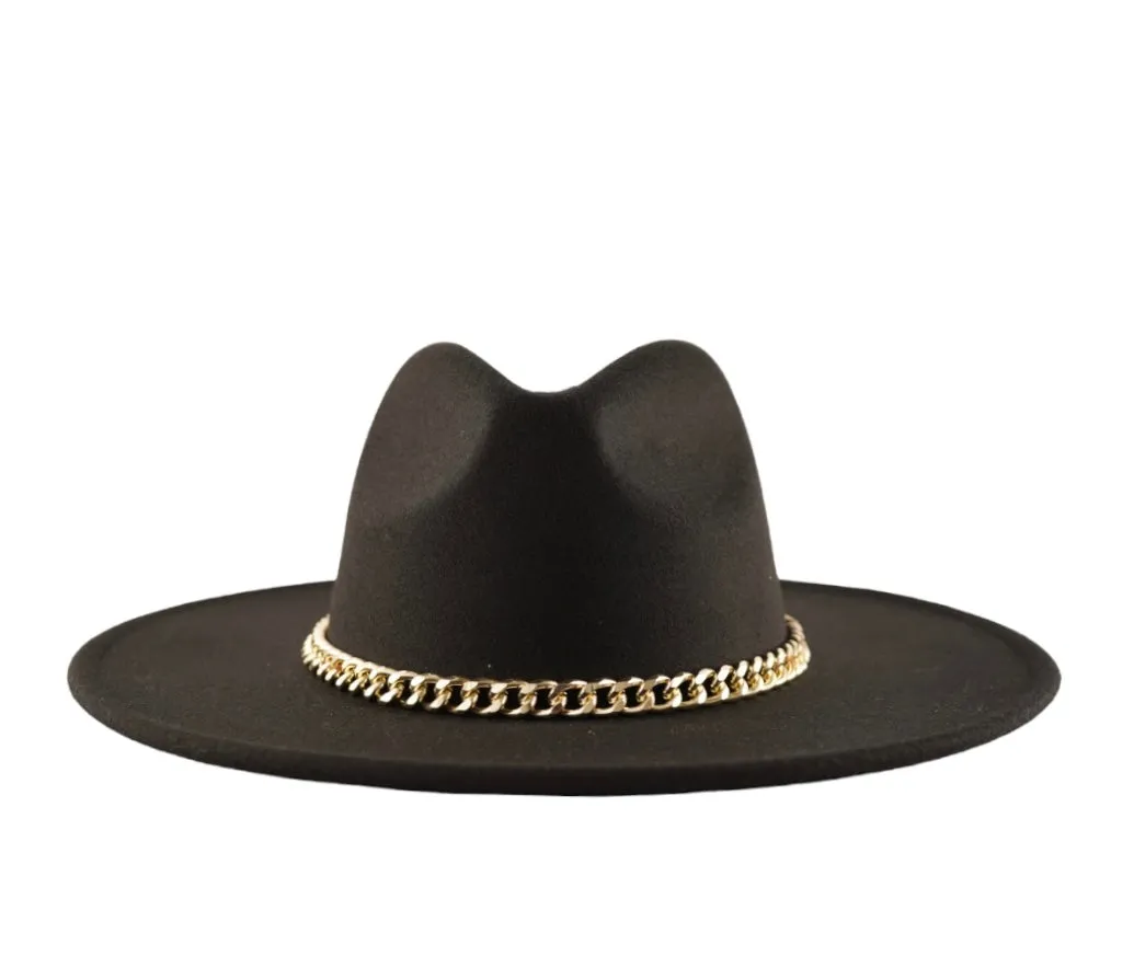 Brooklyn Wide Brim Fedora - Black