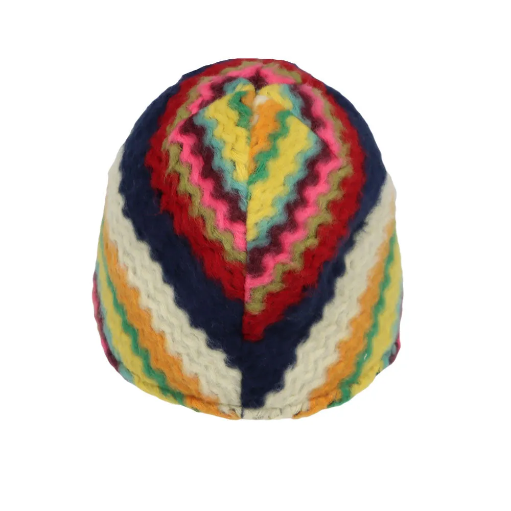 Colorful Knit Sun Bowler Beach Cap Foldable Deep Bucket Hat ACB1441