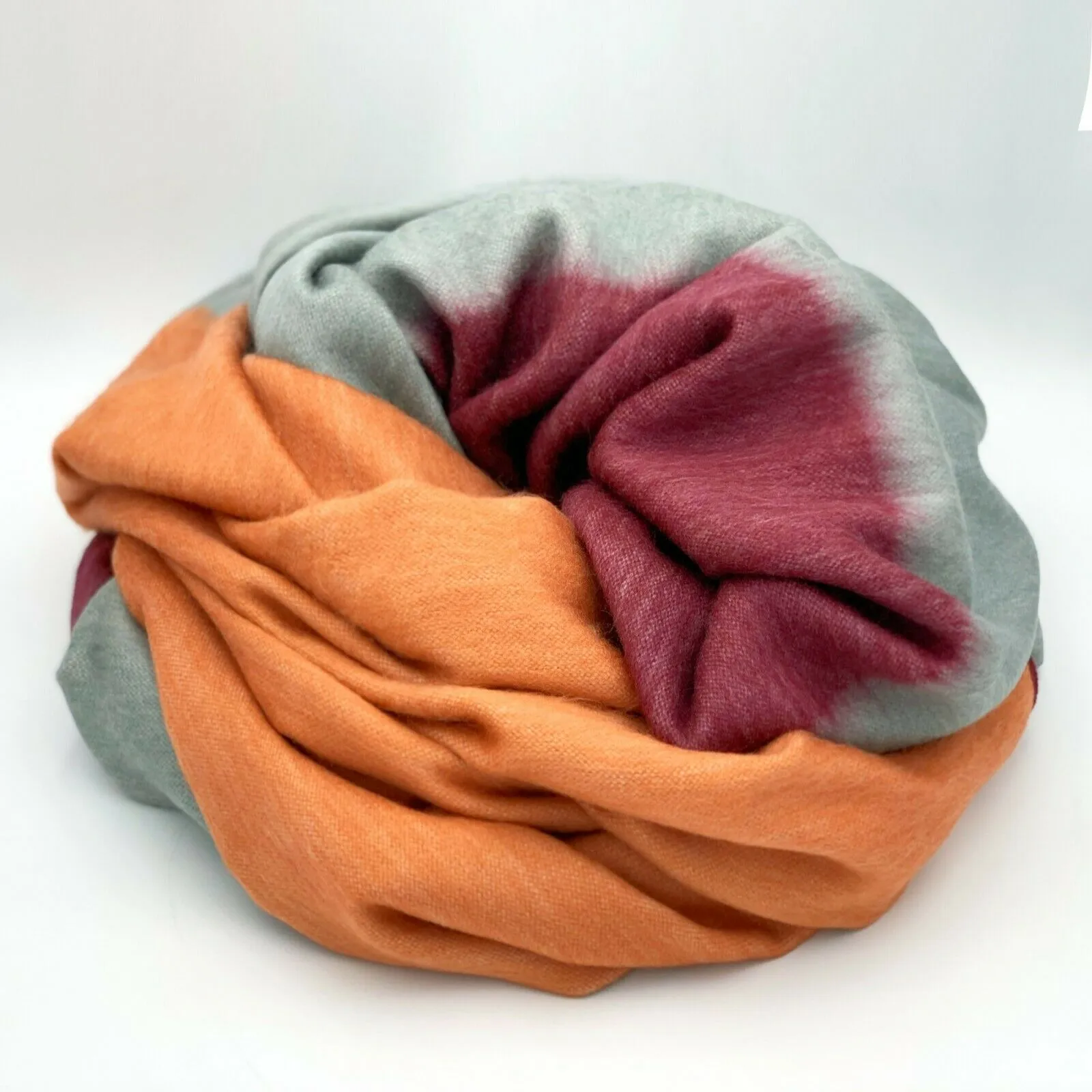 Cuchihuasi - Baby Alpaca Wool Throw Blanket / Sofa Cover - Queen 98" x 63" - Burgundy/Gray/Orange