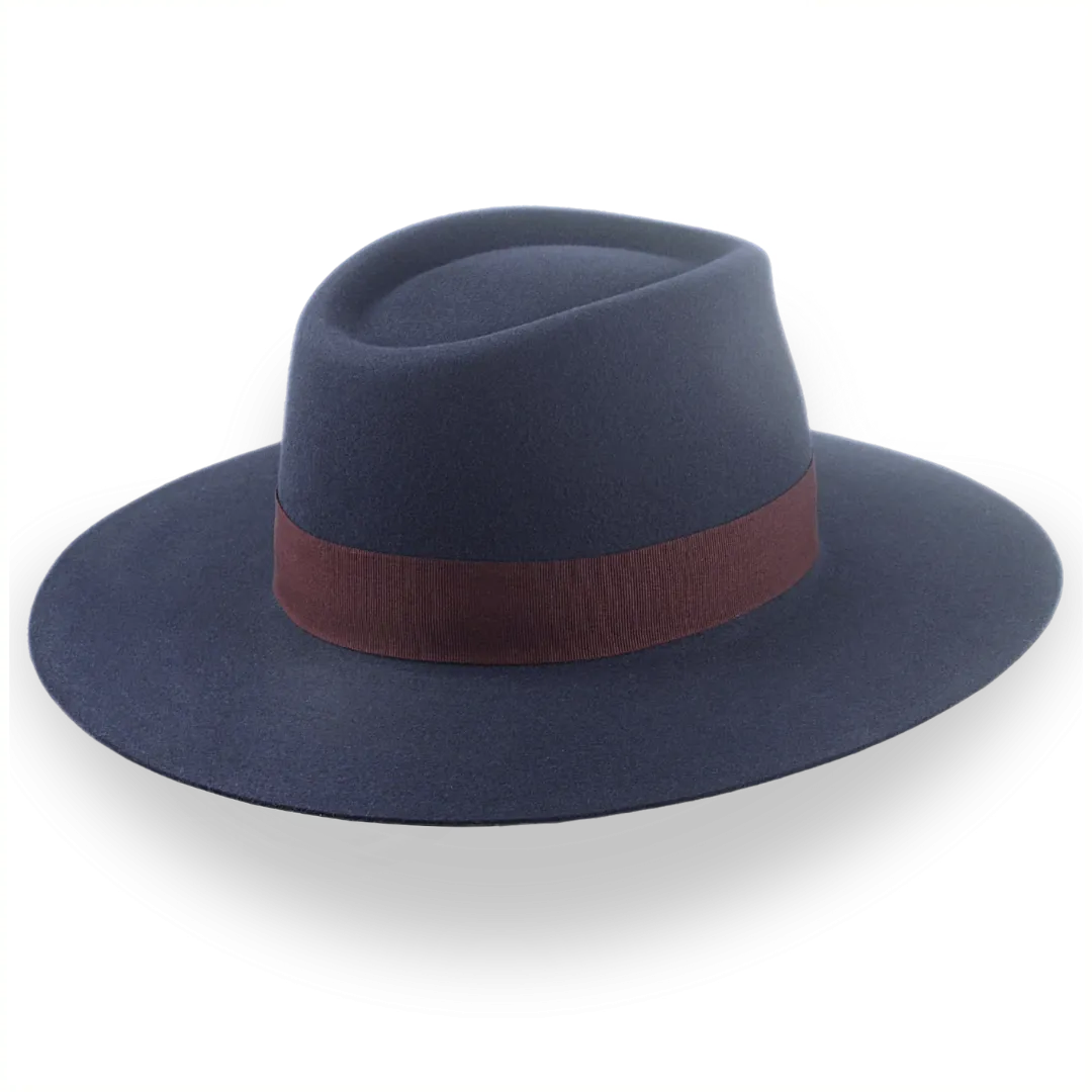 Dark Grey Wide Brim Fedora Hat | The Atlantis