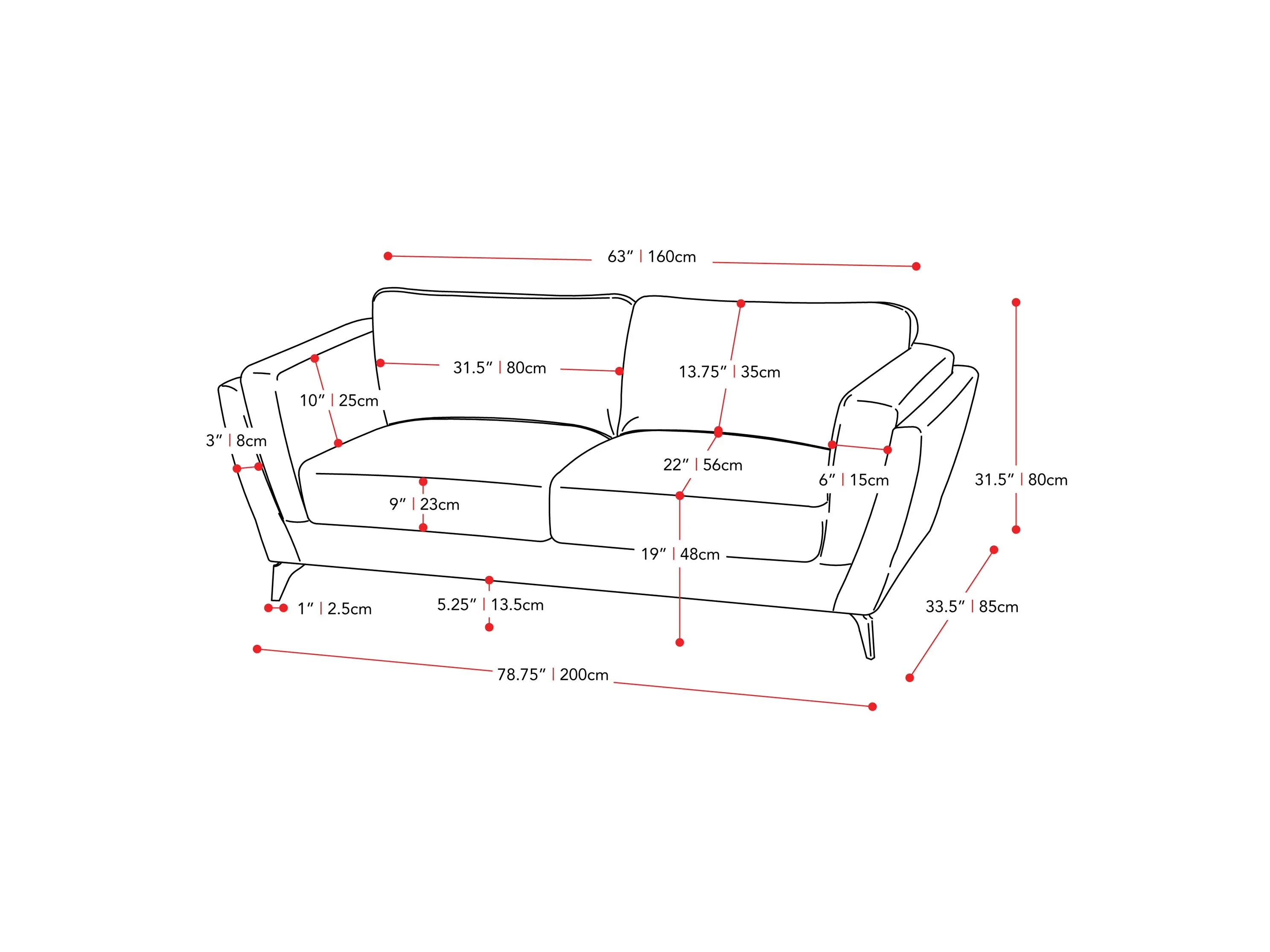 Deep Blue 3 Seater Sofa