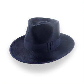 Denim Blue Luxurious Silk Finish Fedora for Men | The Zephyr