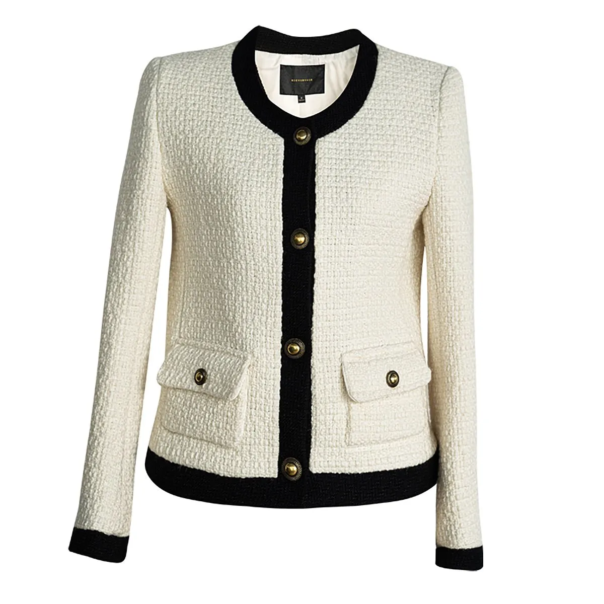 Elegant French Tweed White Jacket