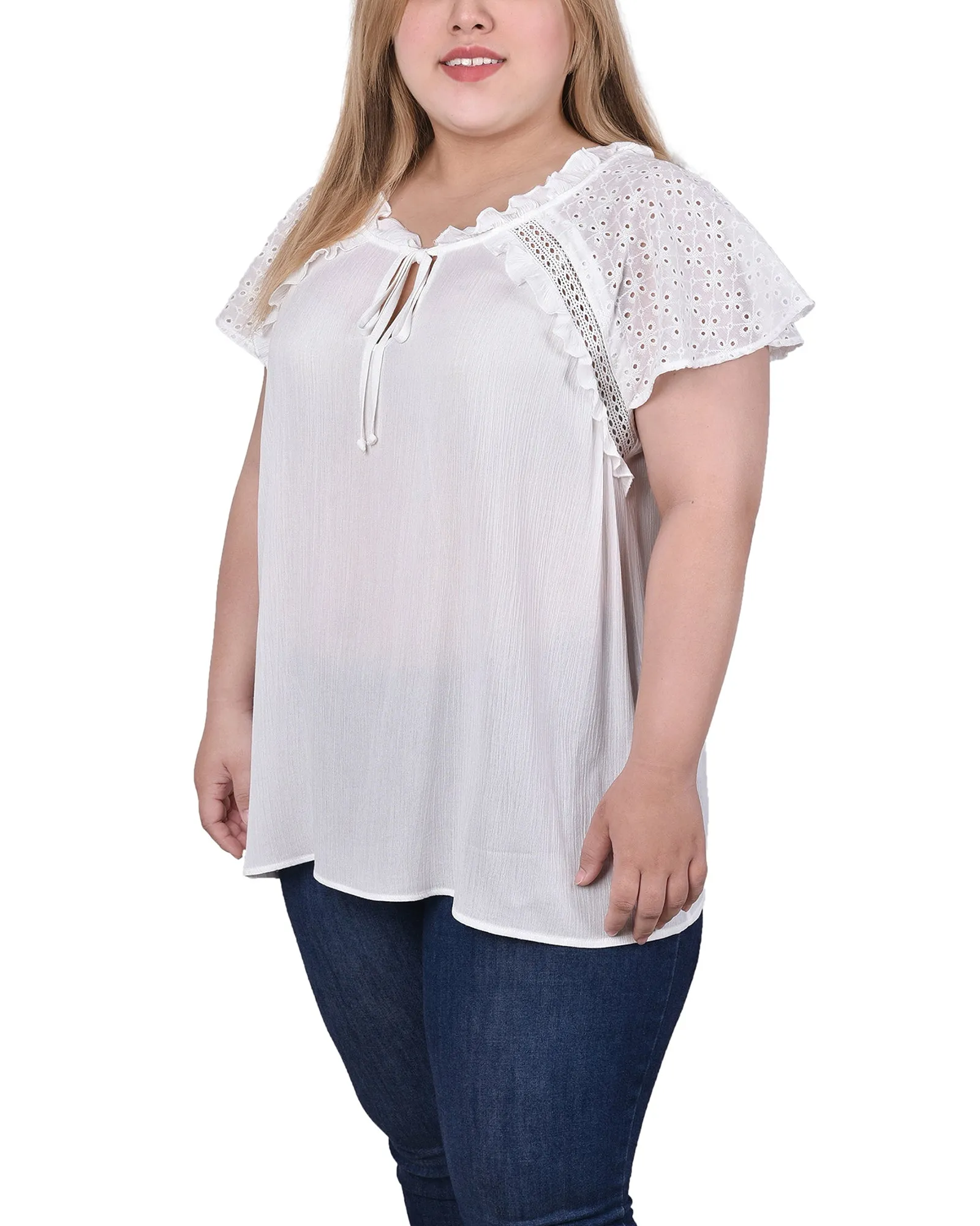 Eyelet Sleeve Blouse