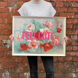 'Felt Cute' Framed Print - 'Roses' Still Life by Danset