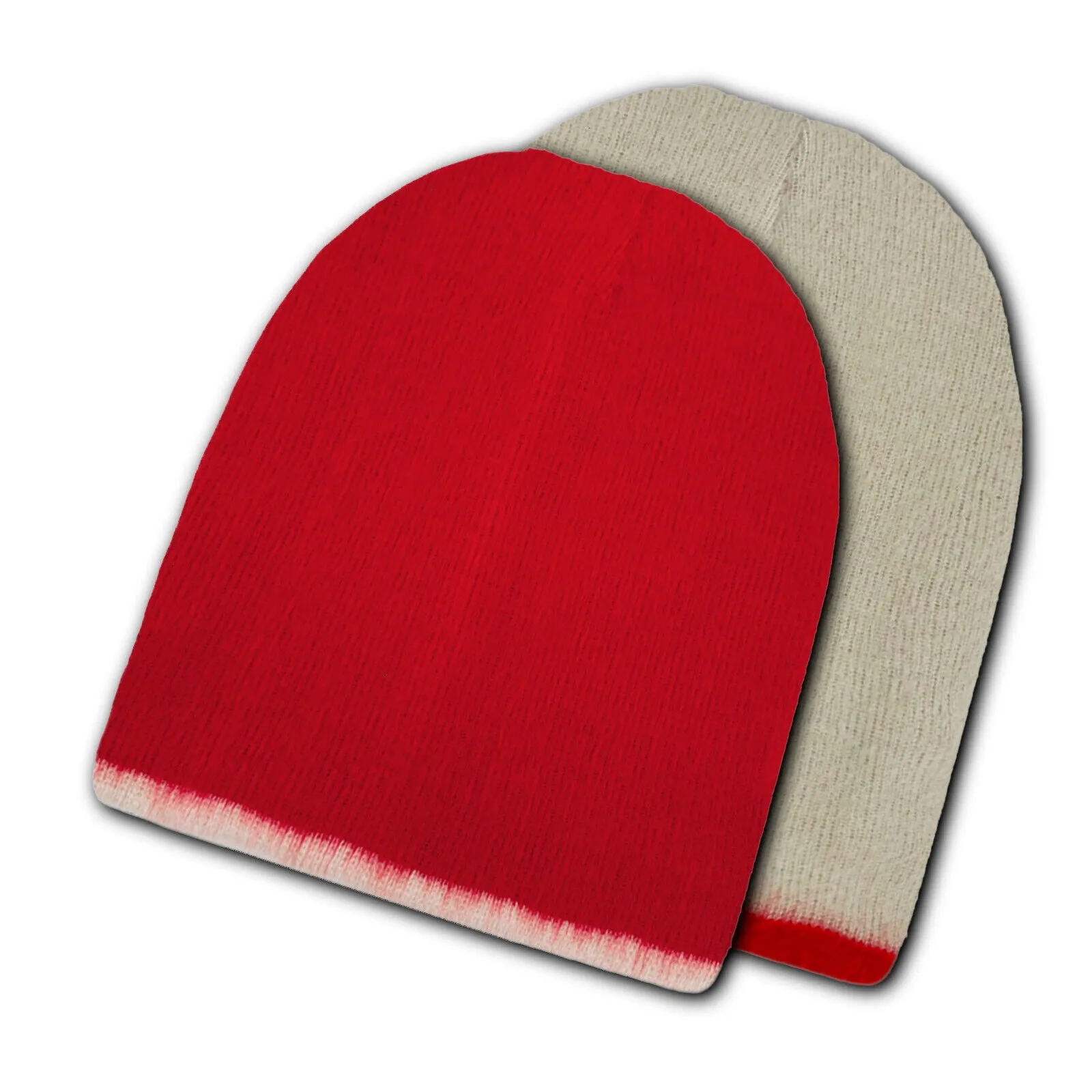 FREE Reversible Alpaca Wool Brushed Unisex Beanie Handmade In Ecuador - Valentine Red