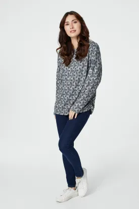 Geo Print Slouchy Sweatshirt