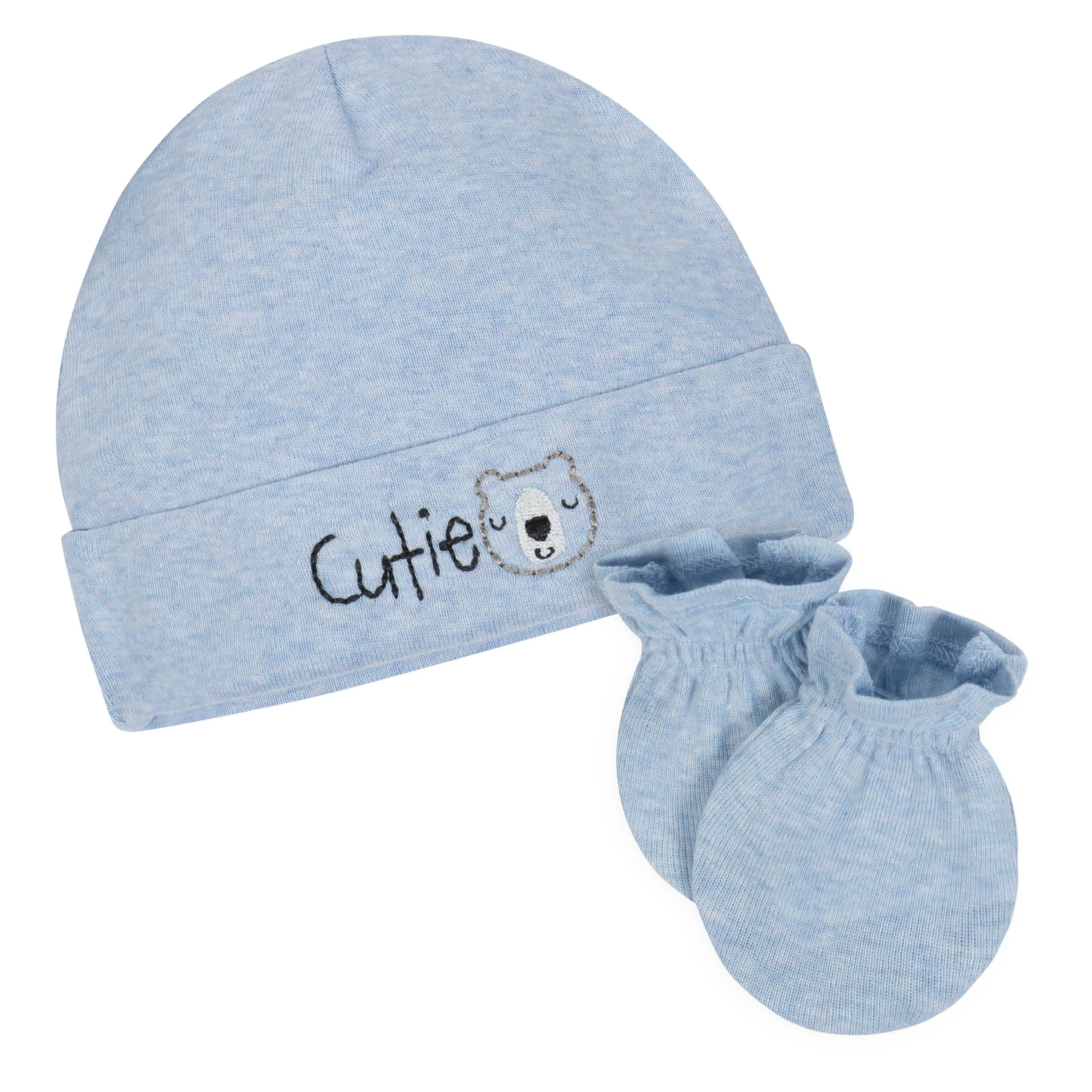 Gerber® 4-Piece Boys Organic Cap & Mittens Set