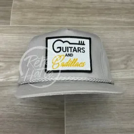 Guitars & Cadillacs (square) Patch on Tall Gray Retro Rope Hat