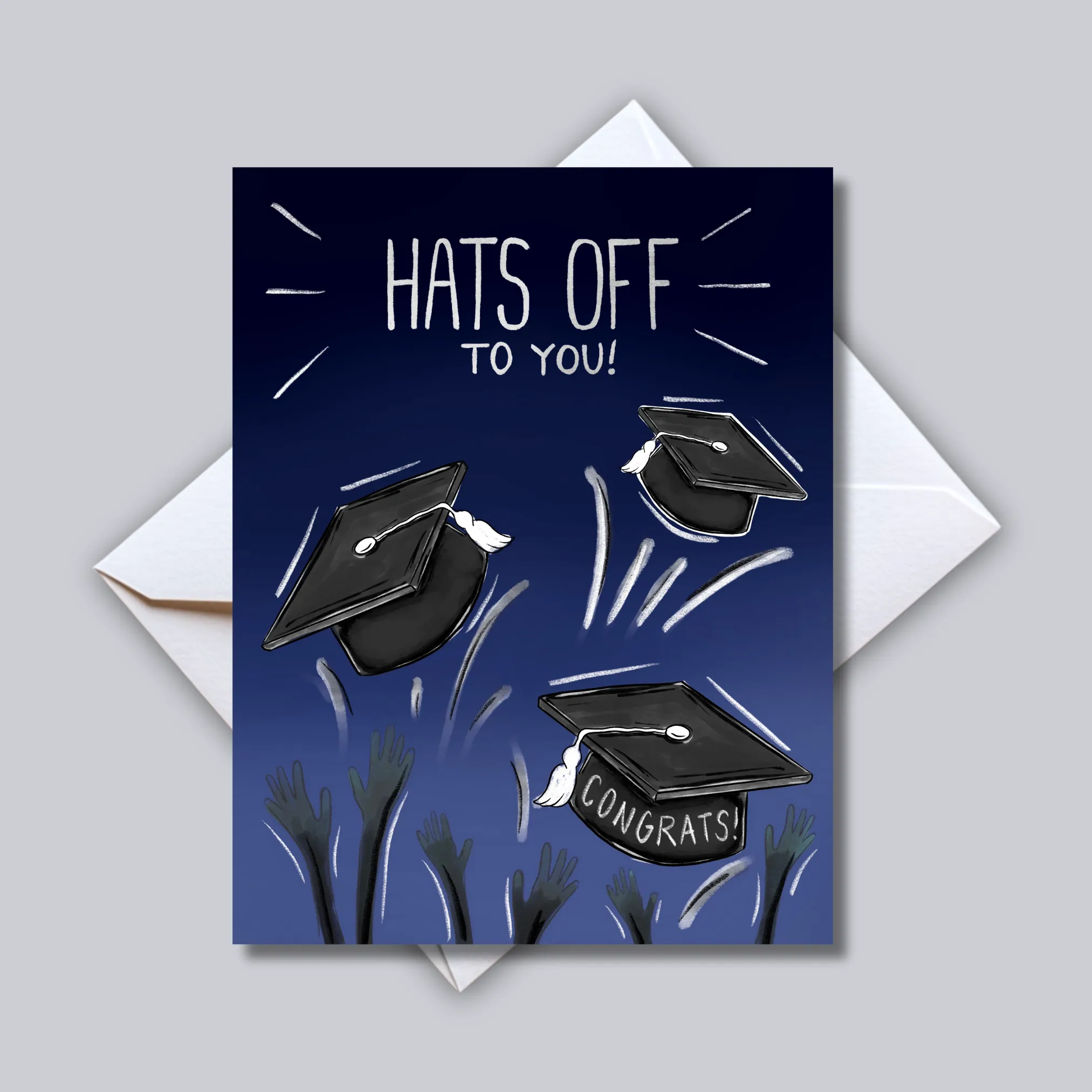 Hats Off To You Graduation Card