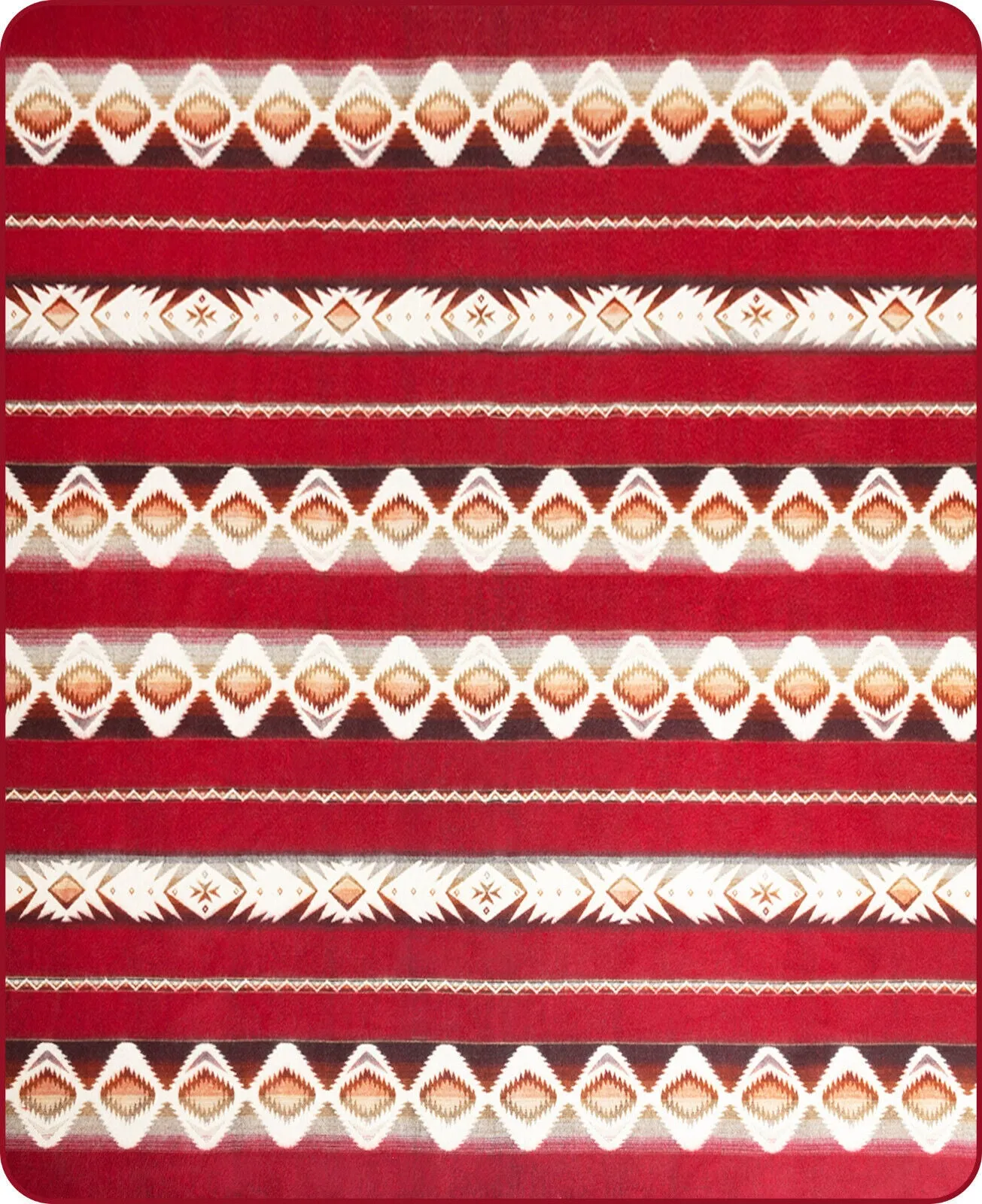 Jimbura - Baby Alpaca Blanket - Extra Large - Aztec Southwest Pattern - Red