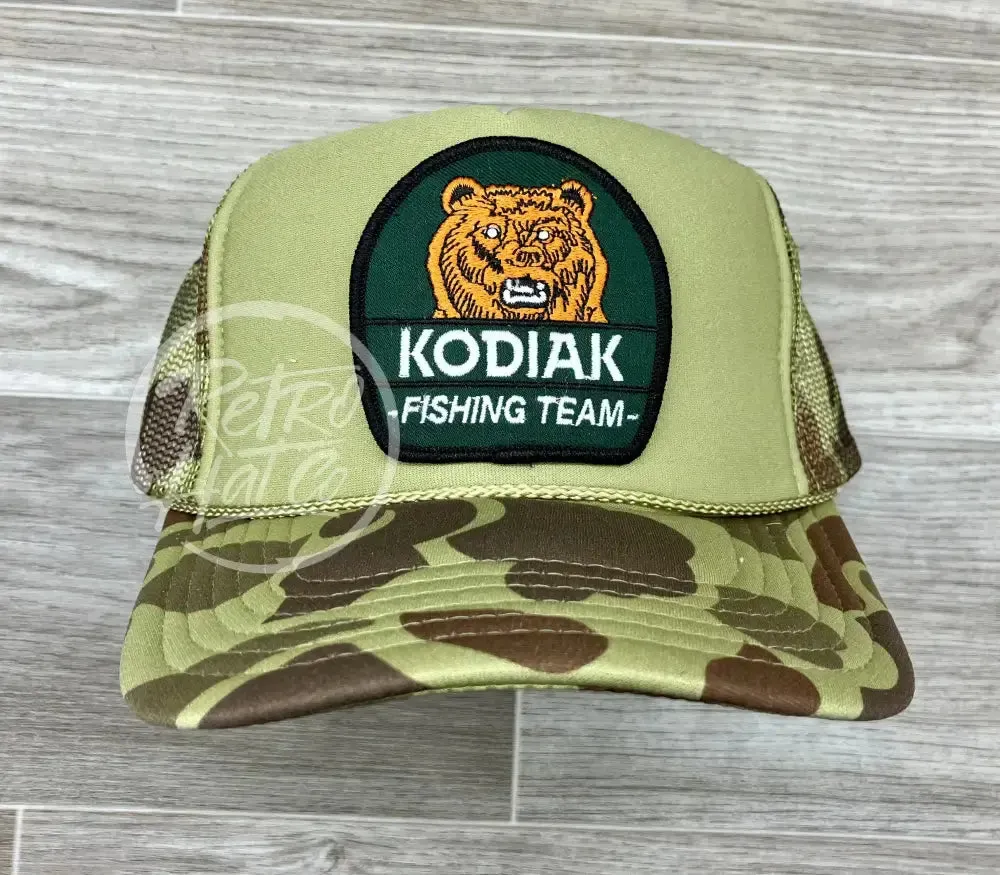 Kodiak Fishing on Solid Front Camo Trucker Hat