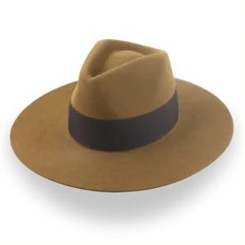 Light Brown Custom Design Wide Brim Rancher Fedora Hat | The Prairie