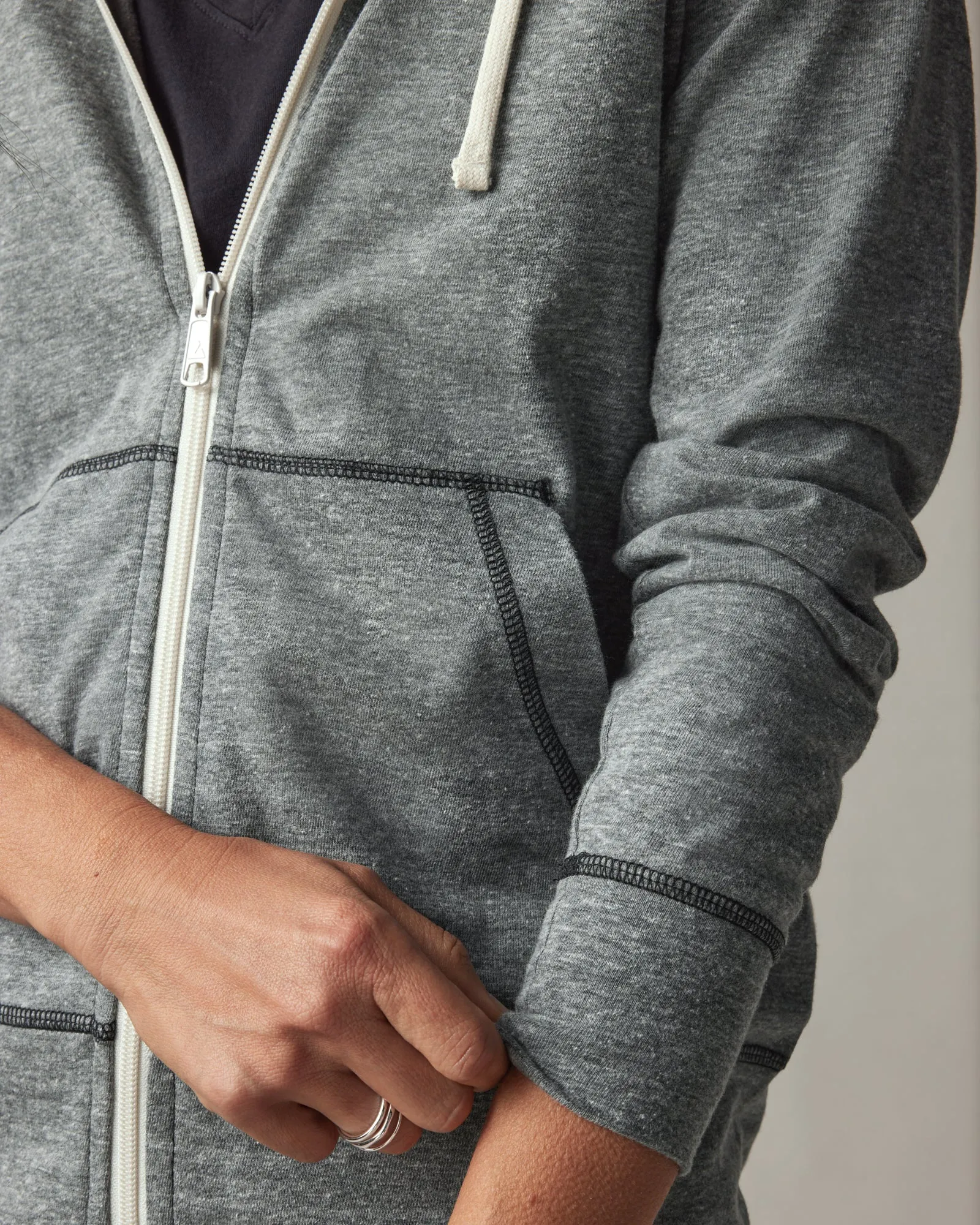 Lightweight Full Zip - Black Heather