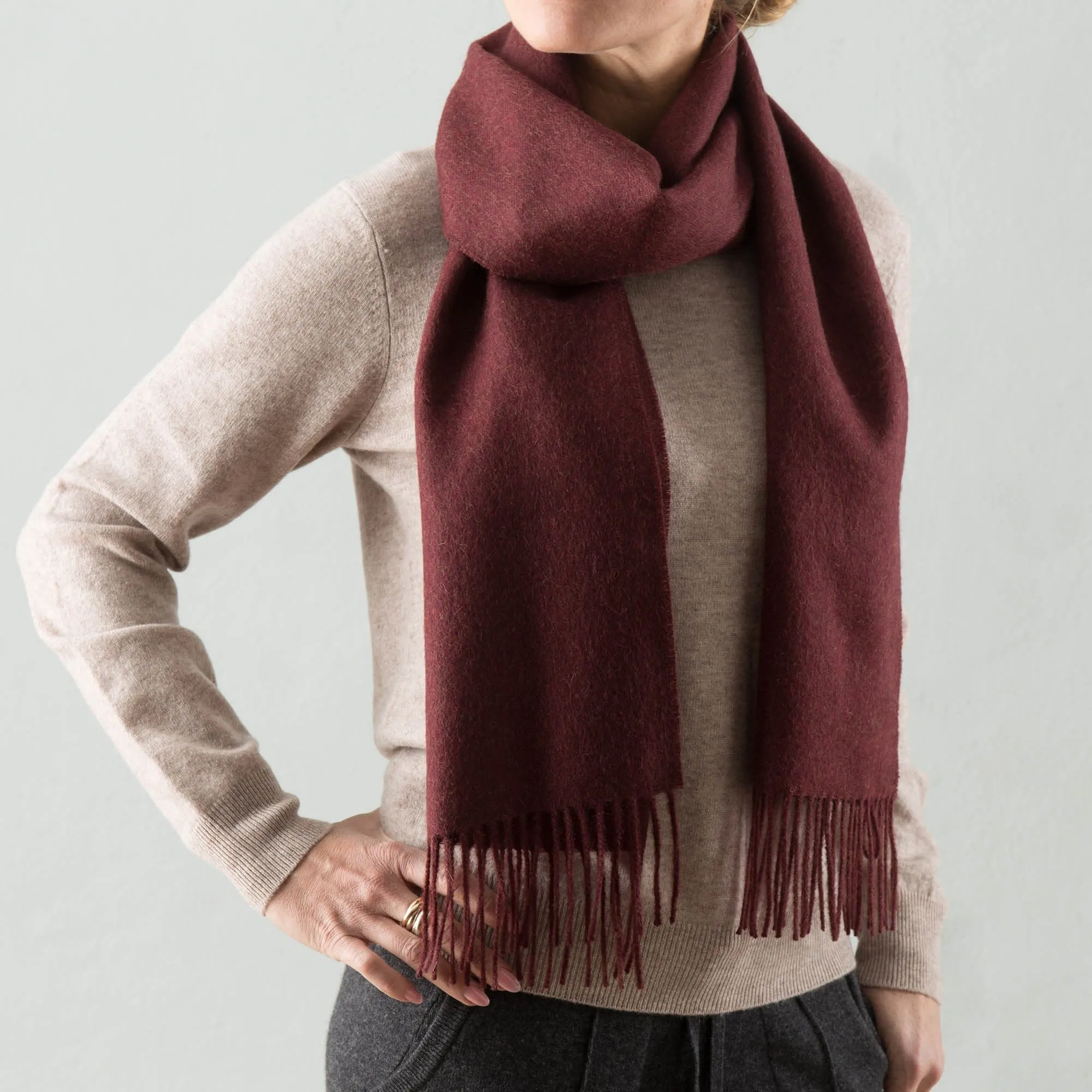 Limon Alpaca Scarf [Bordeaux red]