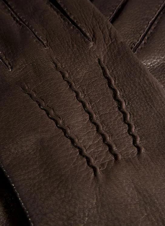 Men's Handsewn Three-Point Cashmere-Lined Deerskin Gloves