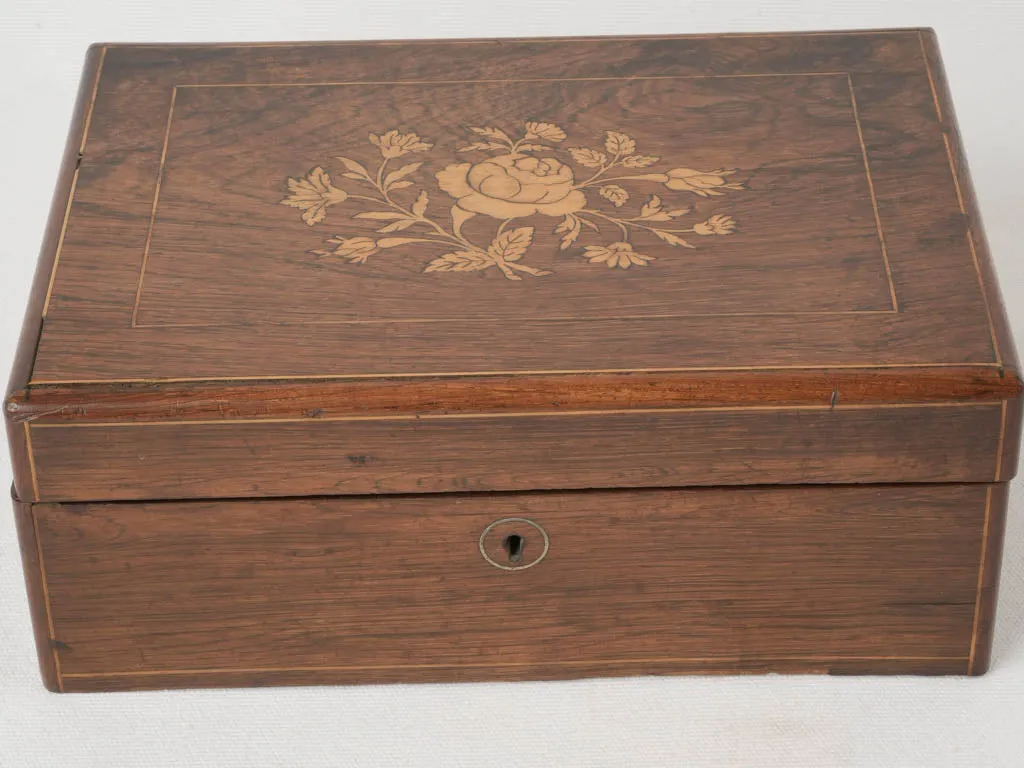 Napoleon III floral Marquetry Box 11" x 8"