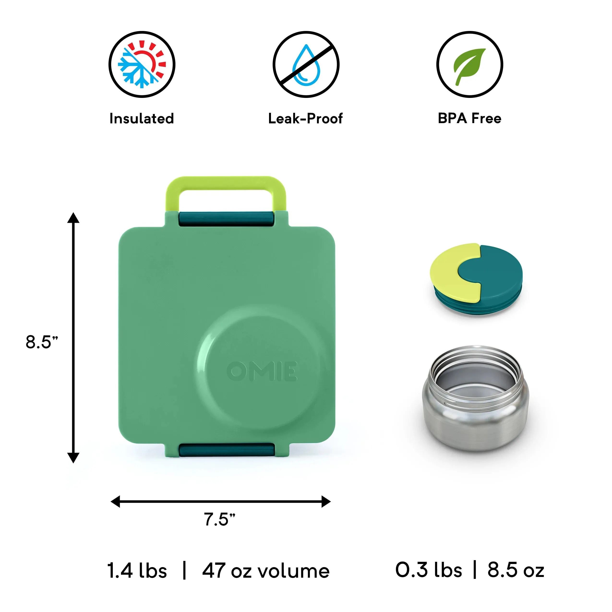 OmieBox Thermal Lunchbox - MEADOW V2