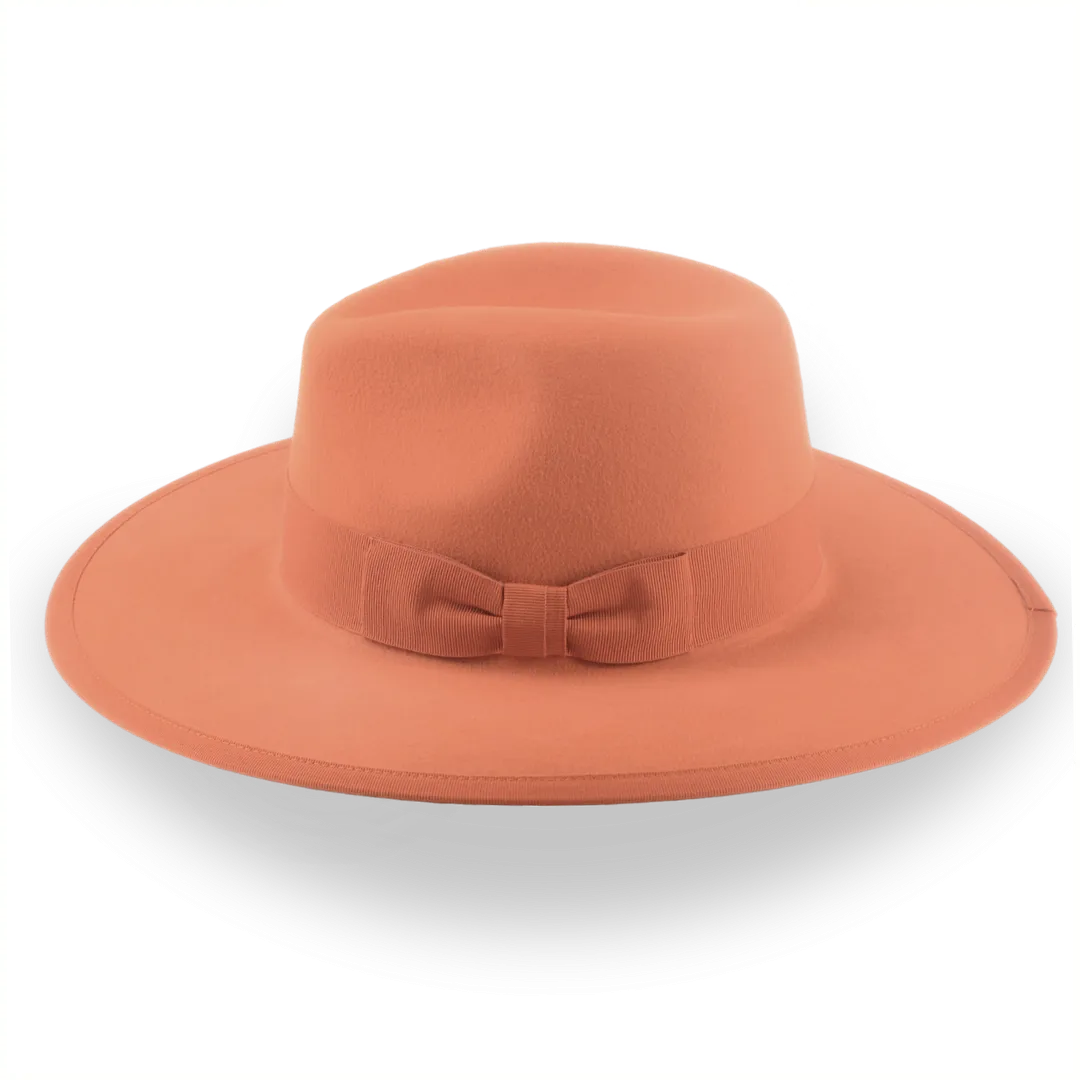 Orange Wide Brim Fedora in Stylish Fur Felt | The Taylor