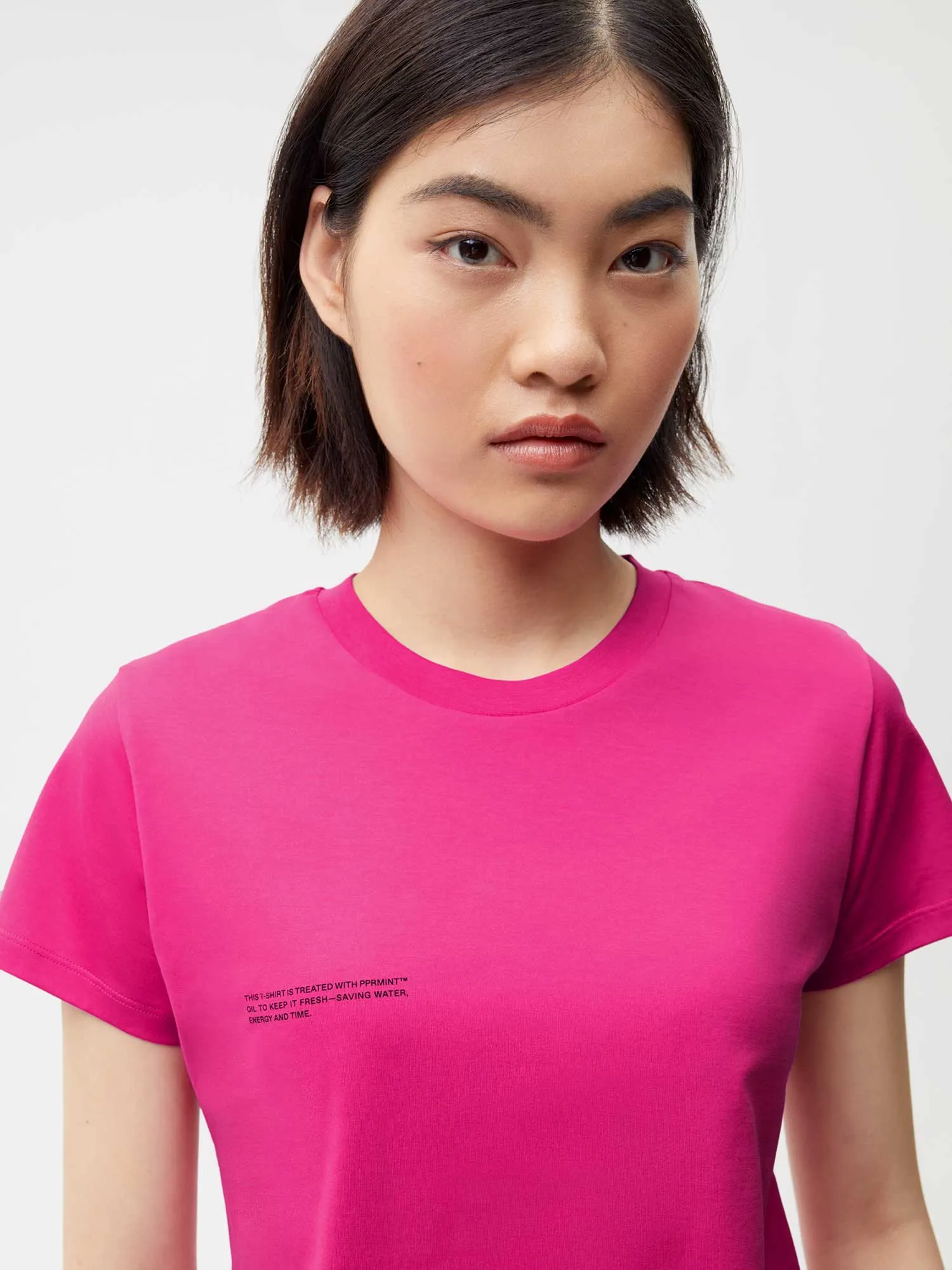 Organic Cotton Lightweight Fitted T-shirt—foxglove pink