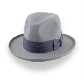 Pewter Grey Pencil Brim Fedora with Exclusive Ribbon Hatband | The Hiero