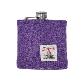 PURPLE HARRIS TWEED HIP FLASK