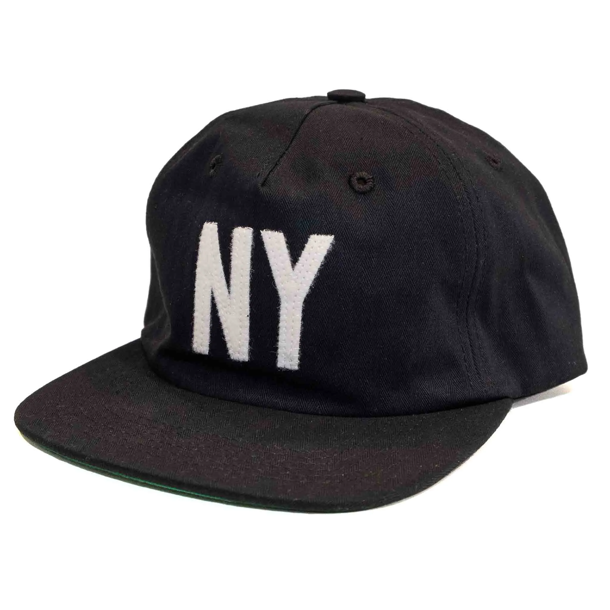 "NY" Ball Cap - Black Herringbone