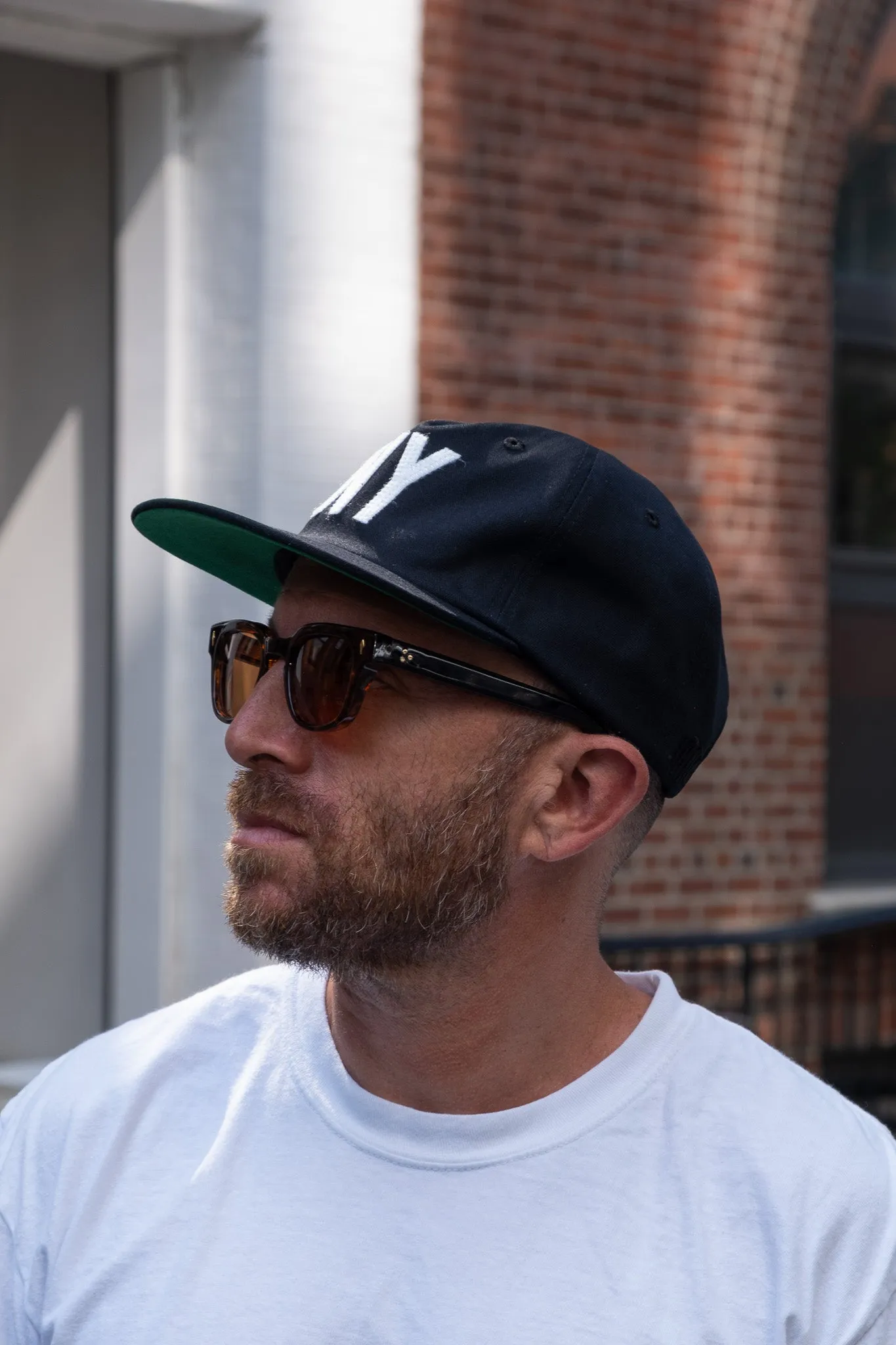 "NY" Ball Cap - Black Herringbone