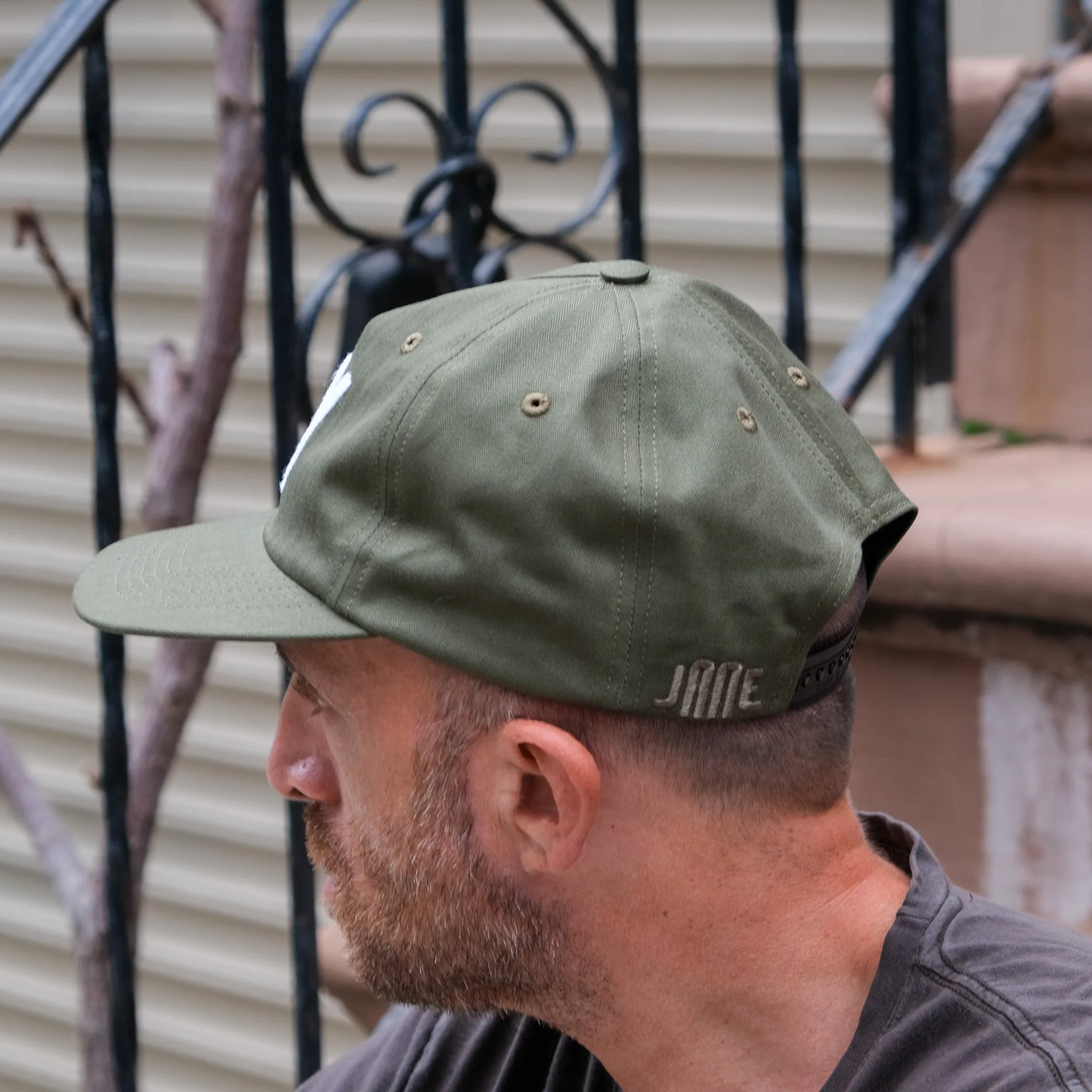 "NY" Ball Cap - Green Herringbone