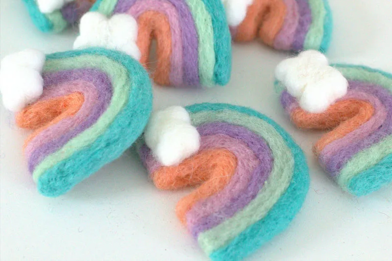 Rainbow & Cloud Felt Shapes- Pastels