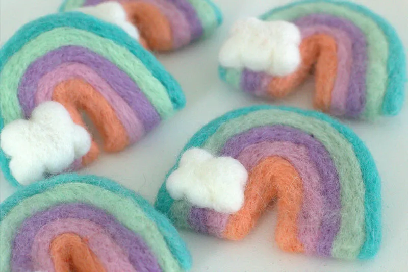 Rainbow & Cloud Felt Shapes- Pastels