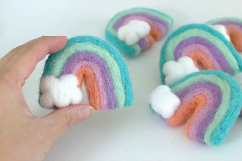 Rainbow & Cloud Felt Shapes- Pastels