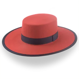 Red Western Hat with Flat Top in Premium Wool Felt | The Bolero