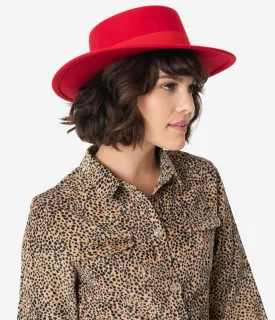 Red Wool Felt Bolero Hat