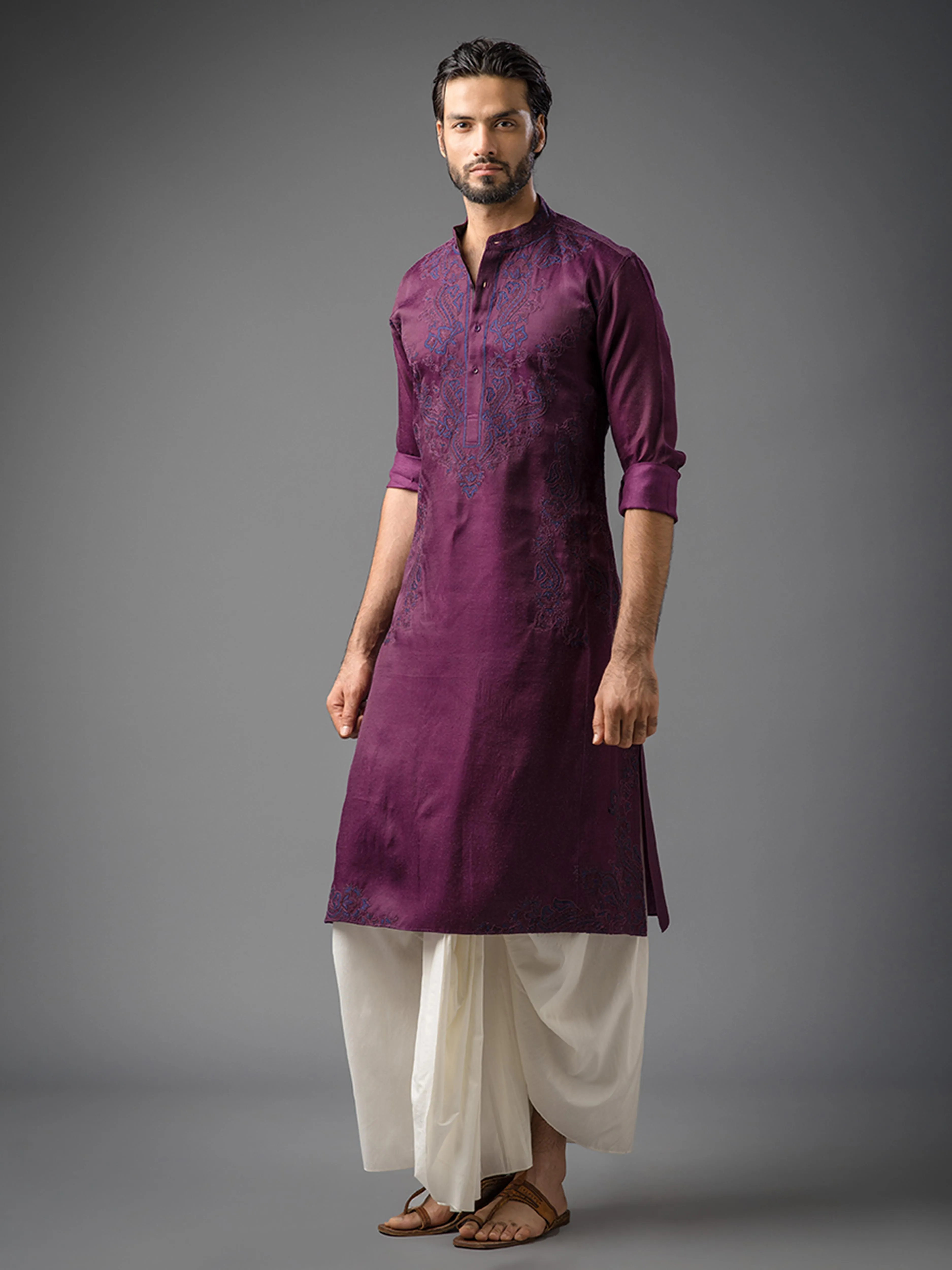 ROYAL BERRY EMBROIDERED KURTA