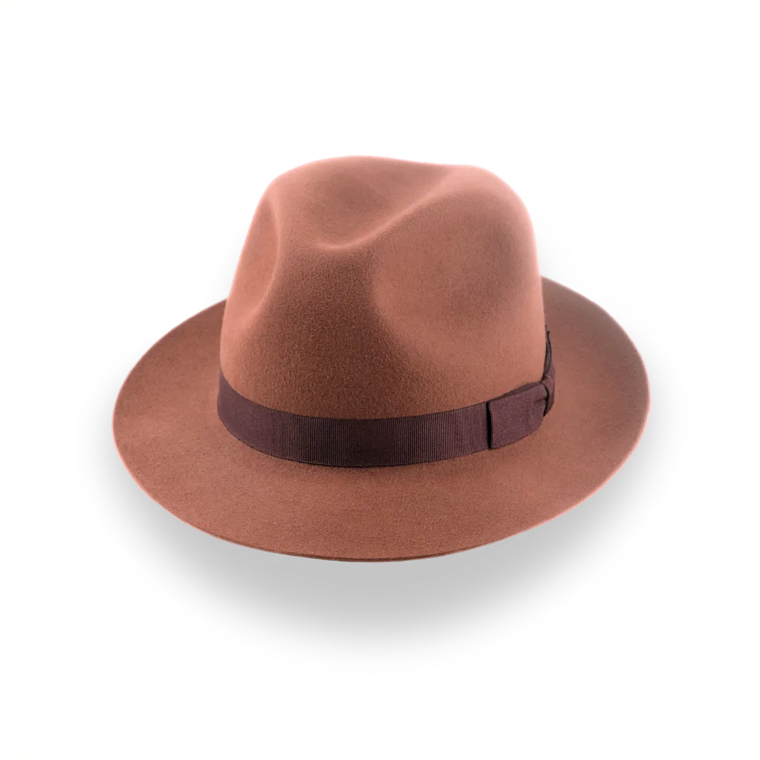 Rust Short Brim Trilby Fedora Hat in Soft Fur Felt | The Tomaso