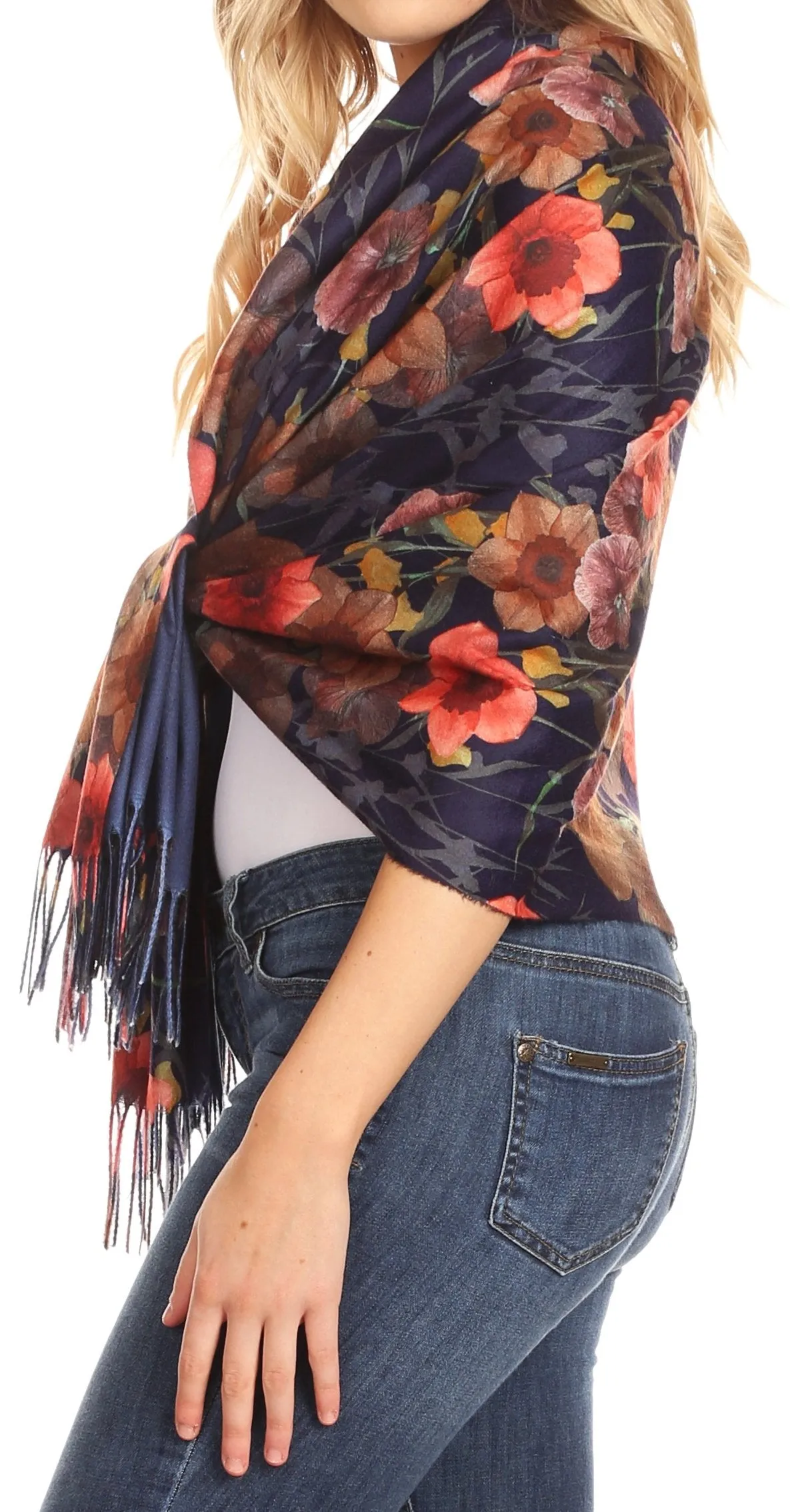 Sakkas Oria Women's Soft Lightweight Colorful Printed Shawl Scarf Wrap Stole