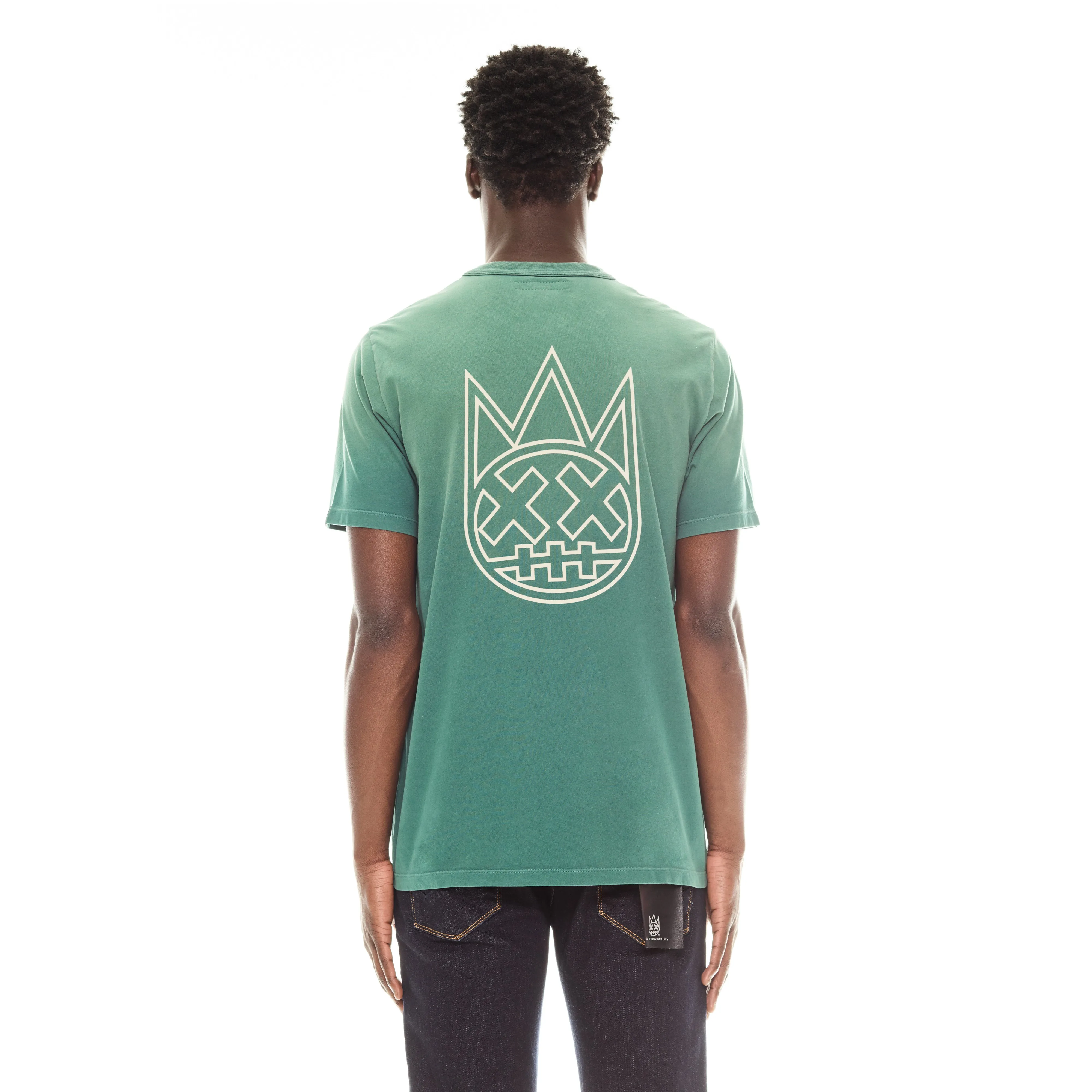 SHIMUCHAN LOGO SHORT SLEEVE CREW NECK T SHIRT IN VINTAGE GREEN