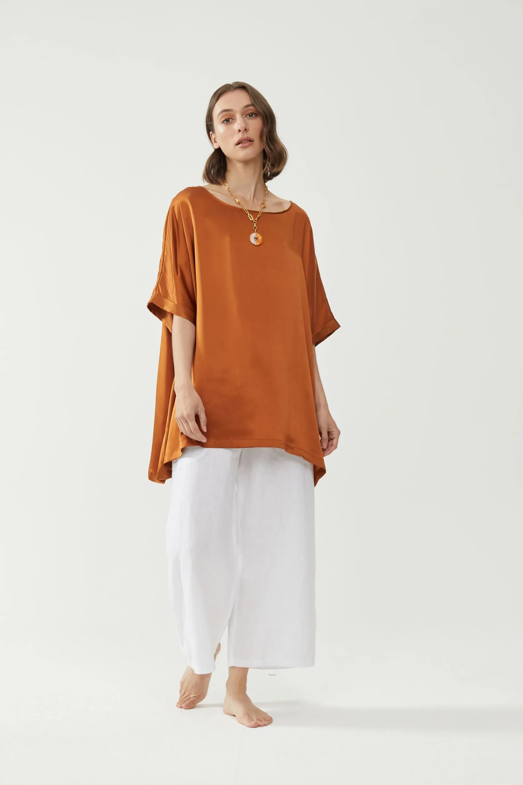 Silk Top - Burnt Orange