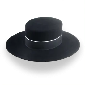 Spanish Cordobés Flat Top Hat Handmade in Black Fur Felt | The Andaluz