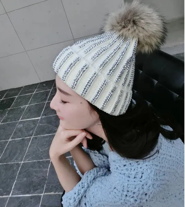 Sparkle Pom Pom Beanie