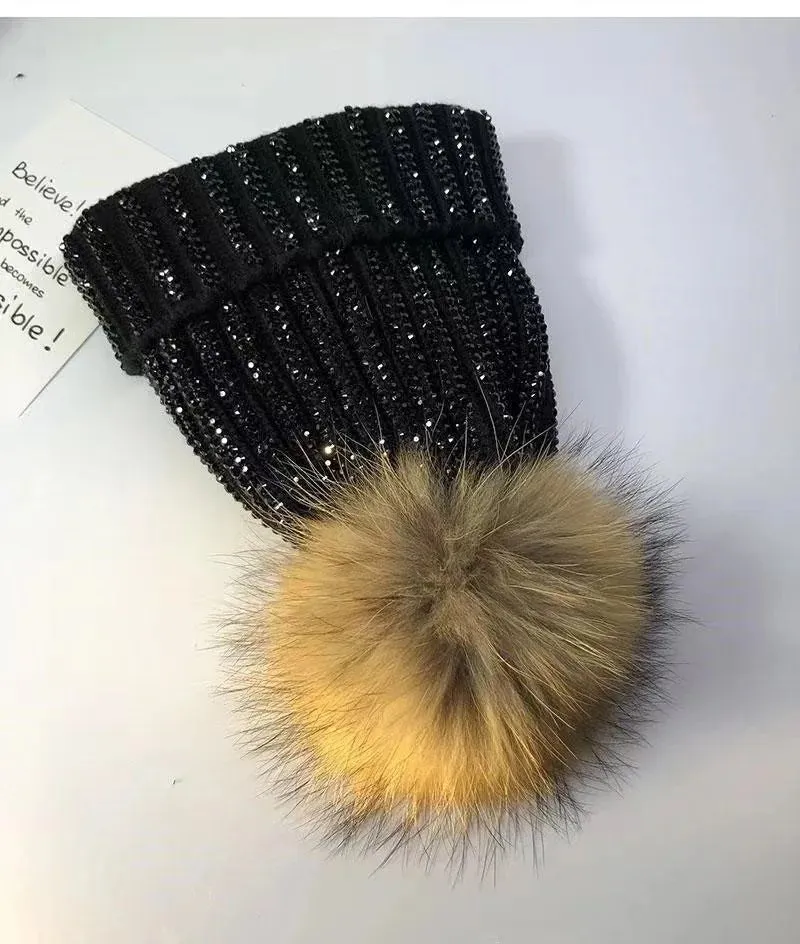 Sparkle Pom Pom Beanie