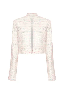 Tweed Short Jacket in Pastel Colours - Hermione