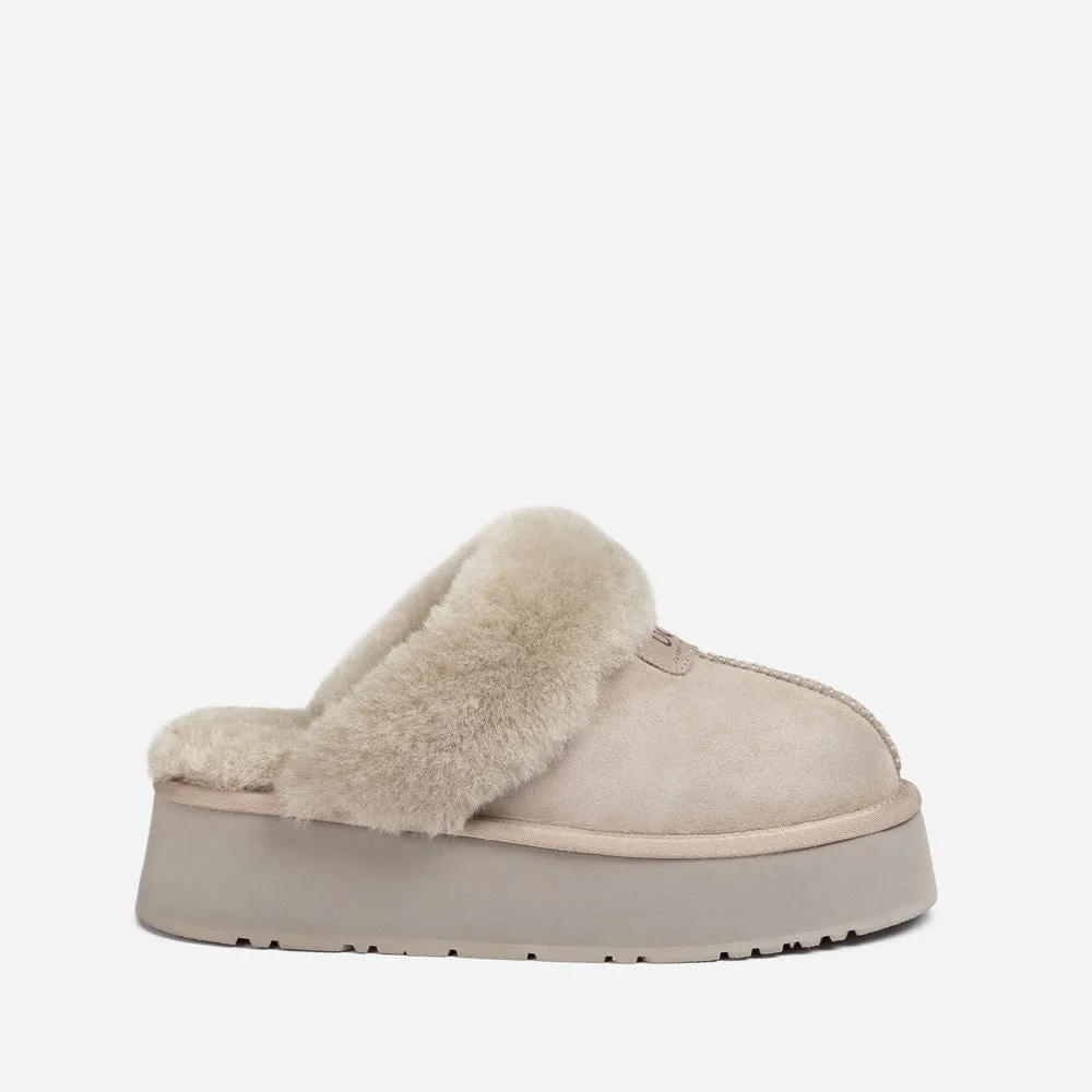 Ugg Coquette Platform Slipper (Elastic Logo & Wool Strap) (Detachable Feature)